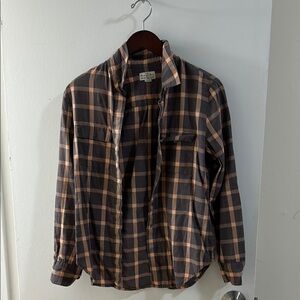 Vintage Madewell - Women’s Plaid Shirt in Brown and Orange